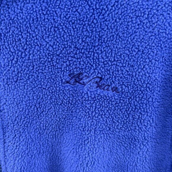 Vintage L.L. Bean Full Zip Blue Fleece Hoodie Jacket Women’s Medium Blue - Picture 2 of 8